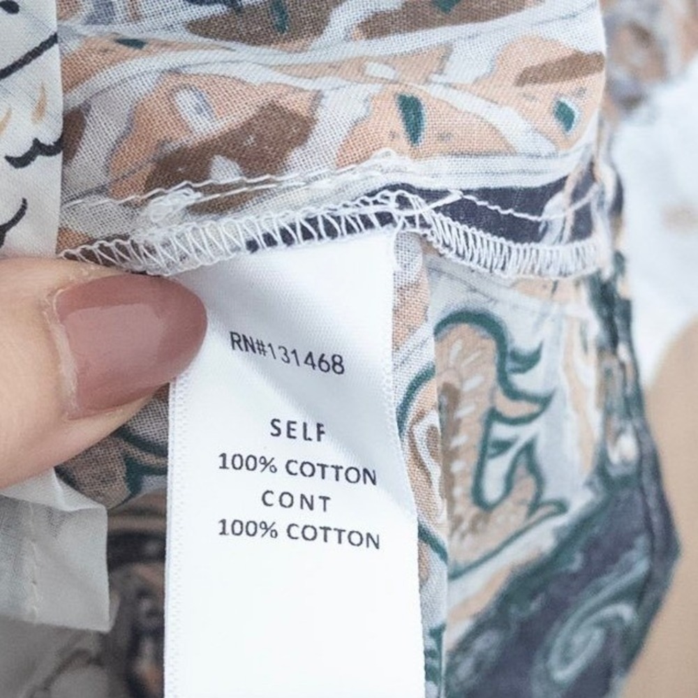 Fate Womens Patchwork Button Down Shirt Size M Wh… - image 8